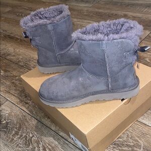UGG Mini Bailey Bow Women’s Boots in Metallic Purple